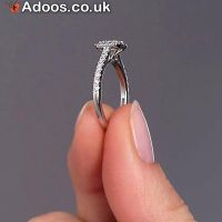0.35ct Radiant Cut Seamless Halo lab grown Diamond Engagement Rings.