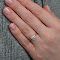 1.50ct Elongated Cushion Cut Ring – Hidden Halo Solitaire | Layla Diam