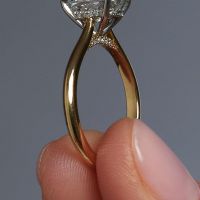 2ct Elongated Cushion Cathedral Solitaire Diamond Engagement Rings.