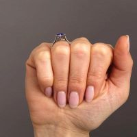 2.95ct Tanzanite Pear Seamless Halo Lab Grown Diamond Engagement Rings