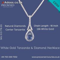 ???? 18k White Gold Tanzanite & Diamond Necklace - £899