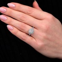 1 Ct Elongated Cushion Cut Double Seamless Halo Ring