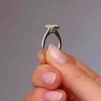 1.20ct Radiant Seamless Halo lab grown Diamond Engagement Rings 