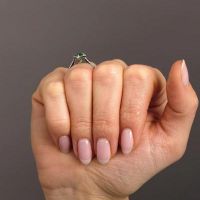 1.30ct Green Emerald Seamless Halo Lab Grown Diamond Engagement Rings.