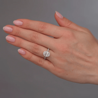 1.30ct Oval Seamless Halo Lab Grown Diamond Engagement Rings in London
