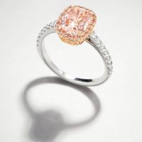 1.70ct Pink Cushion Halo Lab Grown Diamond Engagement Rings in London.