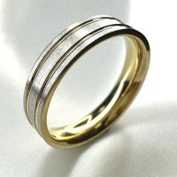 Male Engagement Bands | 5mm Two-Tone Flat Court Ring | Layla