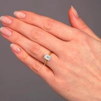 1.5ct Hidden Halo Elongated Cushion Ring