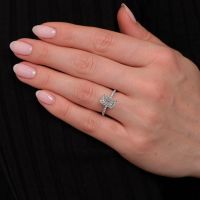 Stunning Emerald  diamond Engagement Ring for a couple