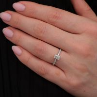  Stunning 0.50ct Hidden Halo Radiant Cut Engagement Rings
