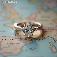 1ct Oval Twin Hidden Halo Lab Grown Diamond Engagement Rings in London