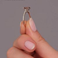 1.50ct Brown Emerald Diamond Shoulder Diamond Engagement Rings.