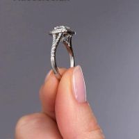 1ct Elongated Cushion Cut Diamond Double Seamless Halo Engagement Ring