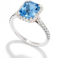 3.20ct Topaz Seamless Halo Lab Grown Diamond Engagement Rings.