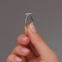 2ct Radiant 2D Seamless Halo lab grown Diamond Engagement Rings.