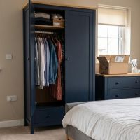 Wovena Rattan 2-Door Wardrobe with Drawer, Rattan Panel Doors, 