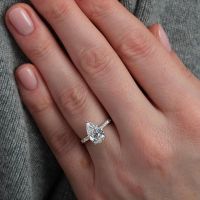 Romantic 2ct Pear Cathedral French Pave Diamond Ring