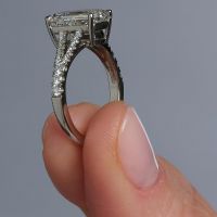 3ct Emerald Cut Split Shank lab grown diamond engagement rings.