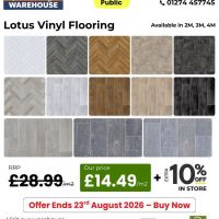 Vinyl Flooring Available in 2m, 3m and 4m Widths from £14.49/m²
