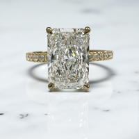  Luxury 3ct Hidden Halo Radiant Cut Engagement Rings | Layla Diamonds