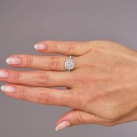 1ct Cushion Seamless Double Halo Lab Grown Diamond Engagement Rings.