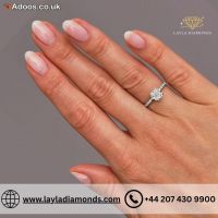 Cushion Engagement Ring UK | Elegant Hidden Halo Design