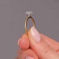 1.25ct Round Solitaire Hidden Halo Lab Grown Diamond Engagement Rings.