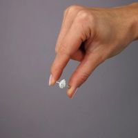 Stunning 1ct Lab Diamond Pear Halo Engagement Ring