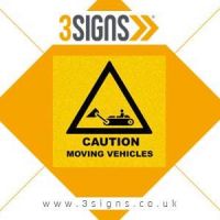 Keep workers alert of moving machines nearby via signs