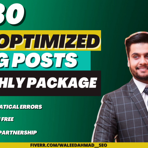 I will write 30 efficacious SEO articles and blog posts monthly