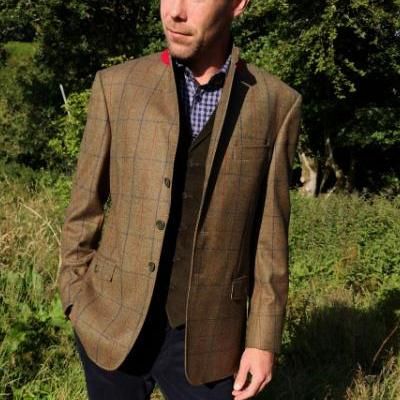 Custom Brown Tweed Suits for Men