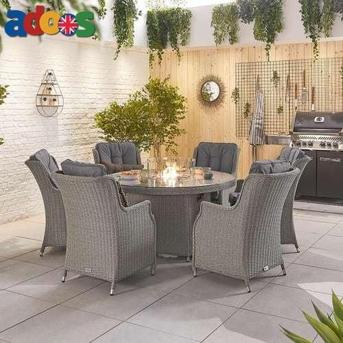 Heritage Thalia 6 Seat Dining Set with Fire Pit